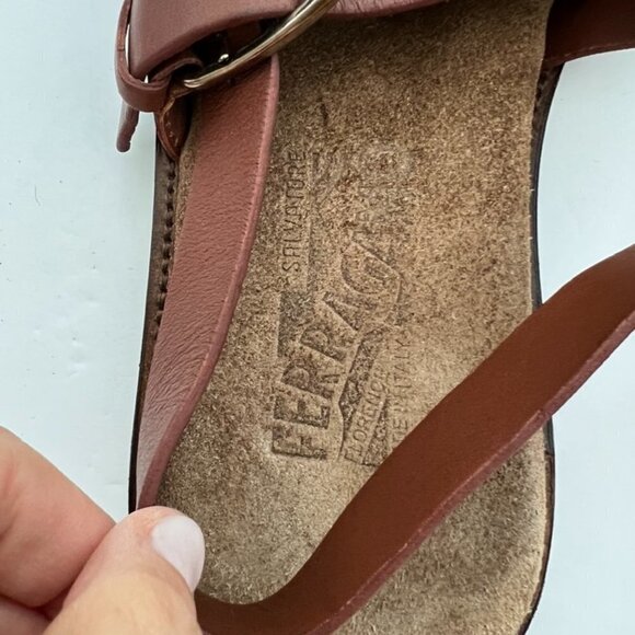 Salvatore Ferragamo mens canvas leather sandals size 7EE main image 9